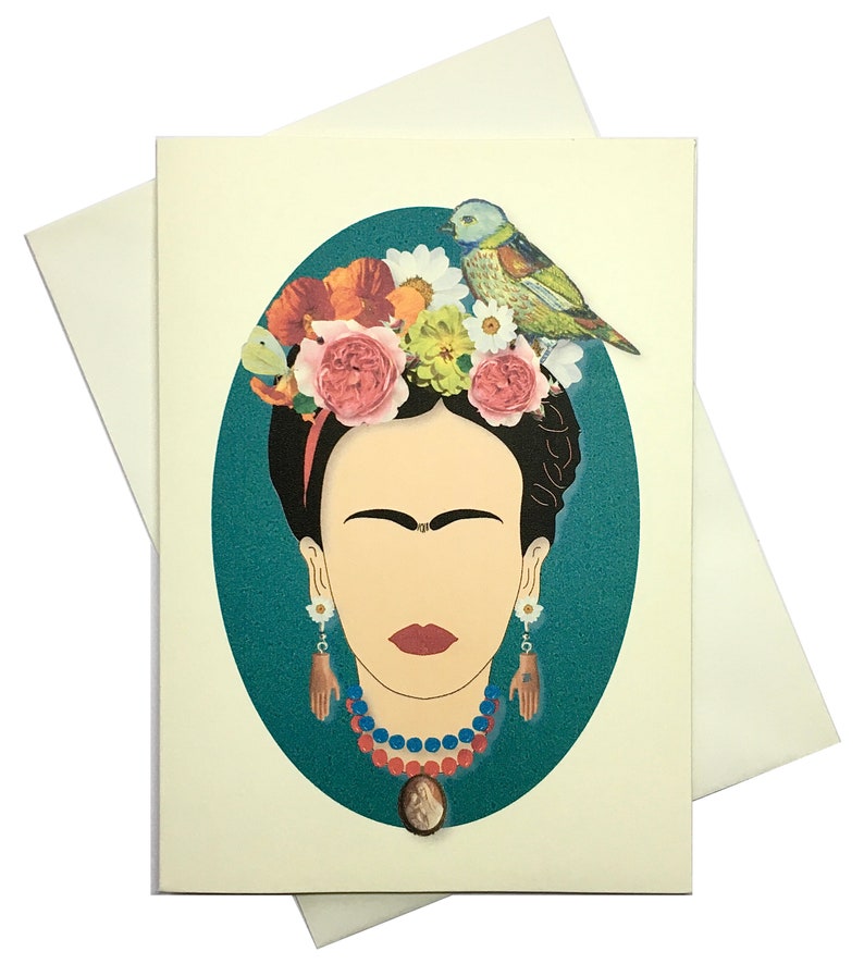Greeting card inspired by Frida kahlo can frame for wall art artwork by Betty Shek image 4