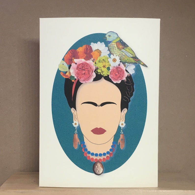 Greeting card inspired by Frida kahlo can frame for wall art artwork by Betty Shek image 1