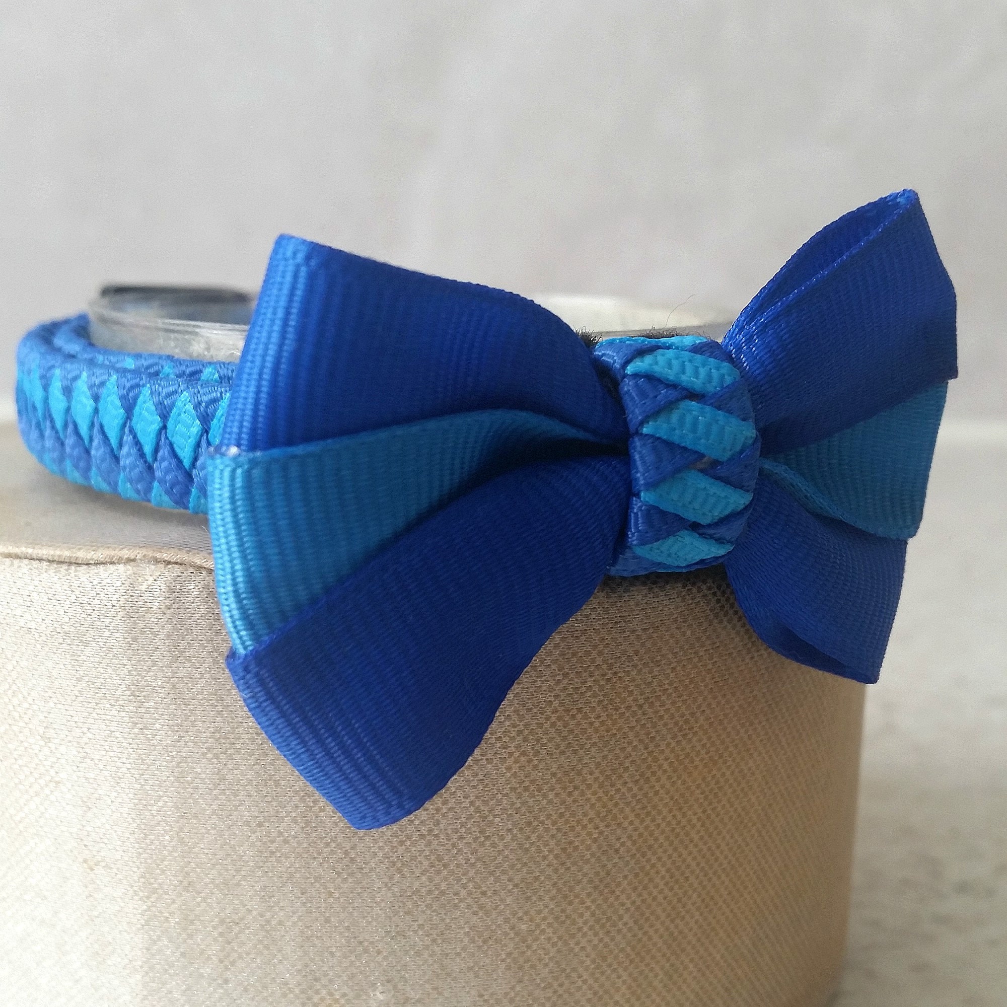Blue Cat Collar and Bow Tie Set Etsy
