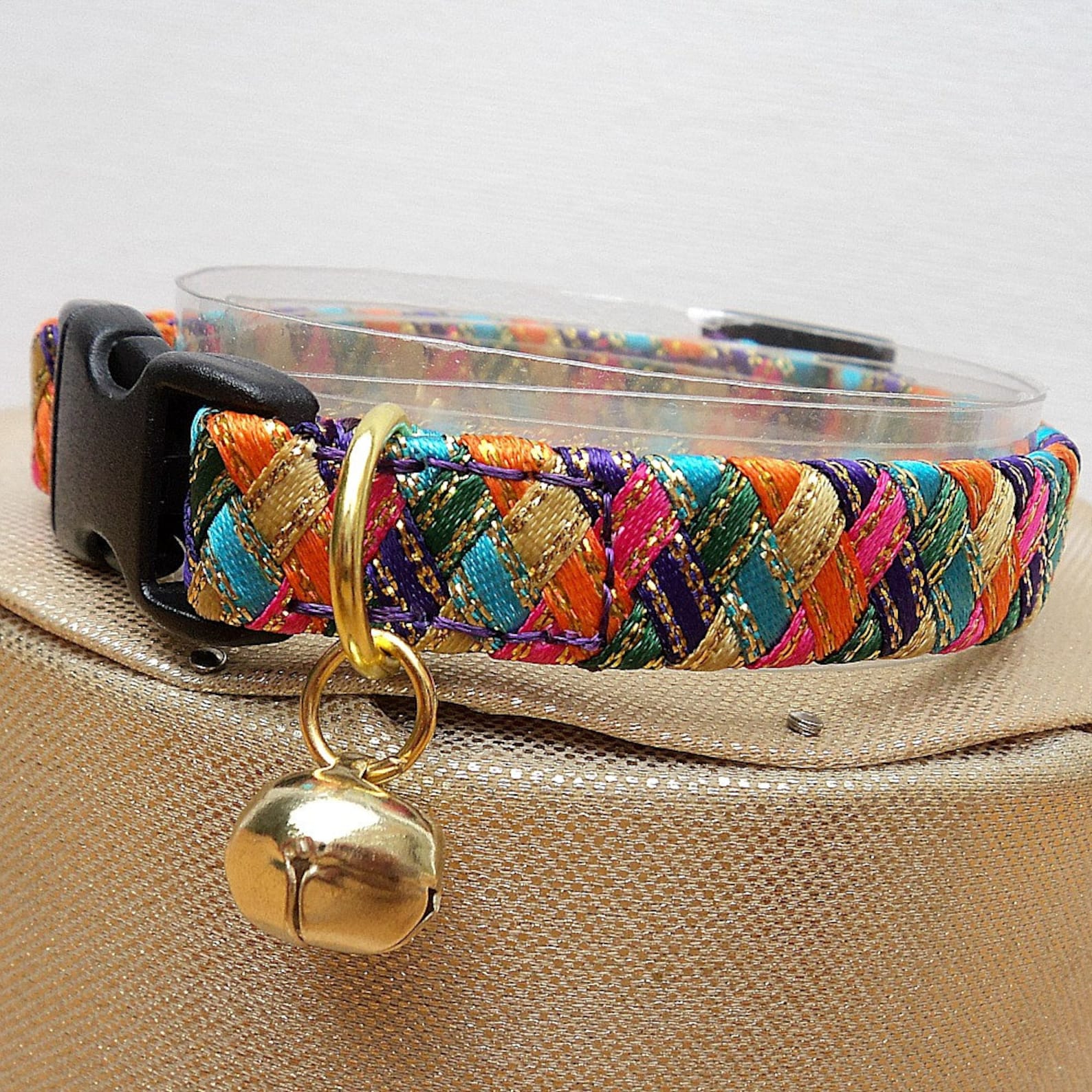 Designer Cat Collars With a Colourful Harlequin Pattern Etsy