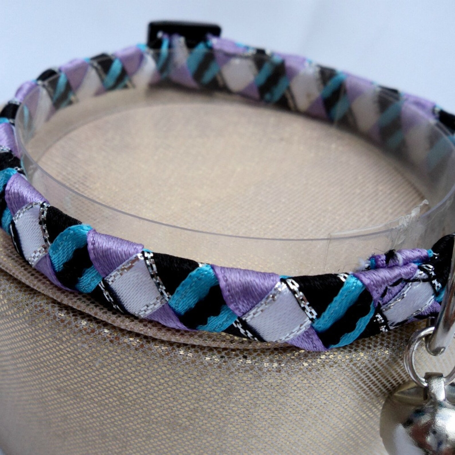 Cat Collar Breakaway Designer Blue and Lavender Weave Etsy