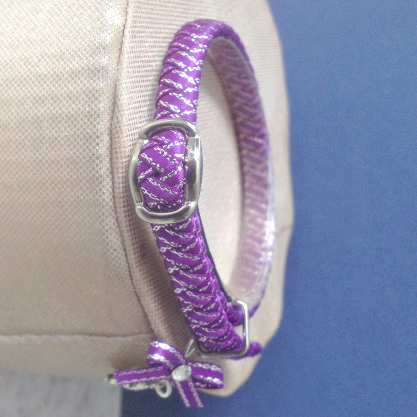 Purple Kitten Collar With Tiny Mouse Charm - Etsy