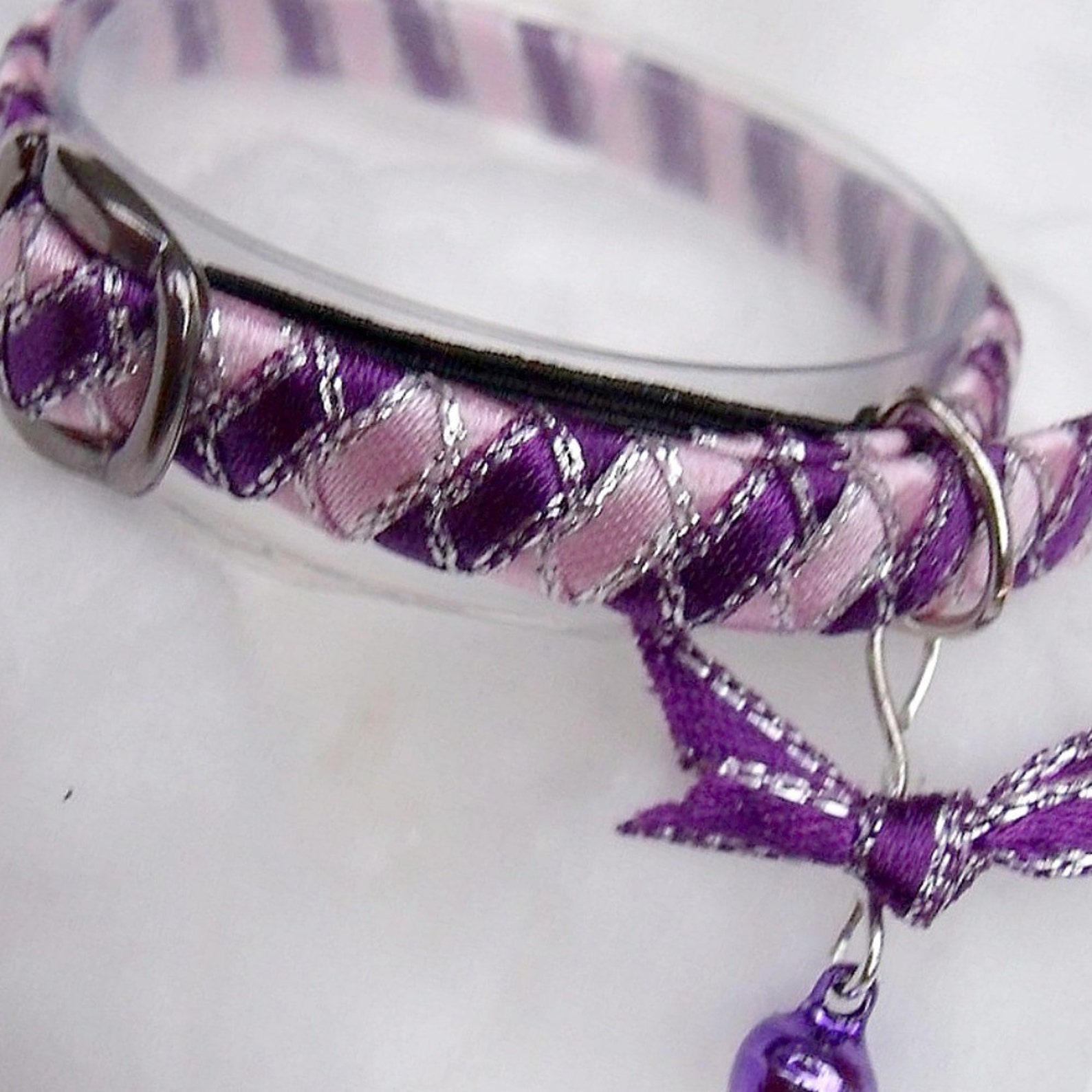 Tiny Kitten Collar Pink and Purple Stripe | Etsy