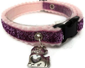 Cat Collar Breakaway ( sparkly pink collar )