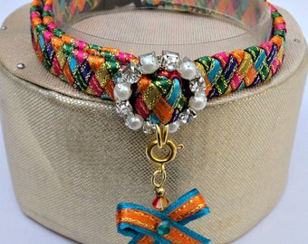 Designer Cat Collar Breakaway in Harlequin Colours