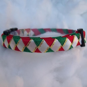 Christmas breakaway cat collar Red and Green image 2