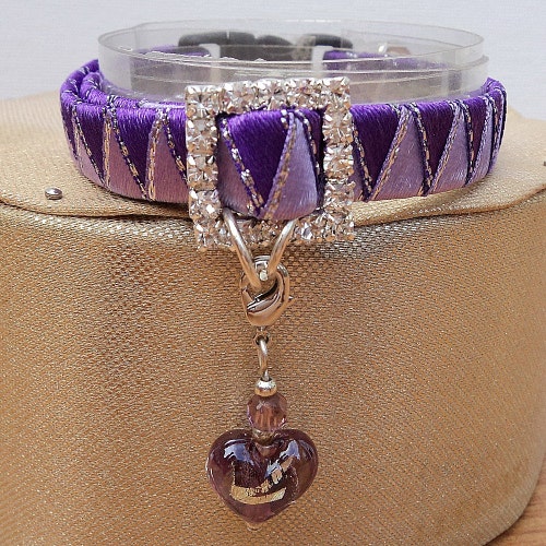 Designer Kitten Collars in Pretty Purple Braided Ribbon Etsy