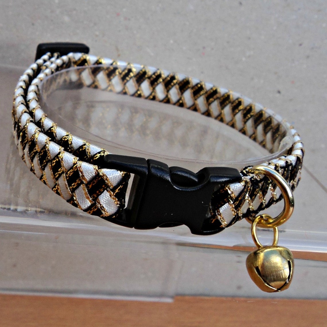 Cat Collar Breakaway in White Black and Gold Etsy