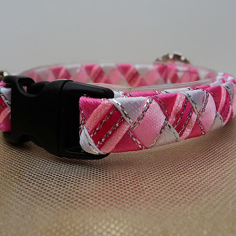 Pink Cat Collar Designer Breakaway Style With Diamante Buckle Etsy