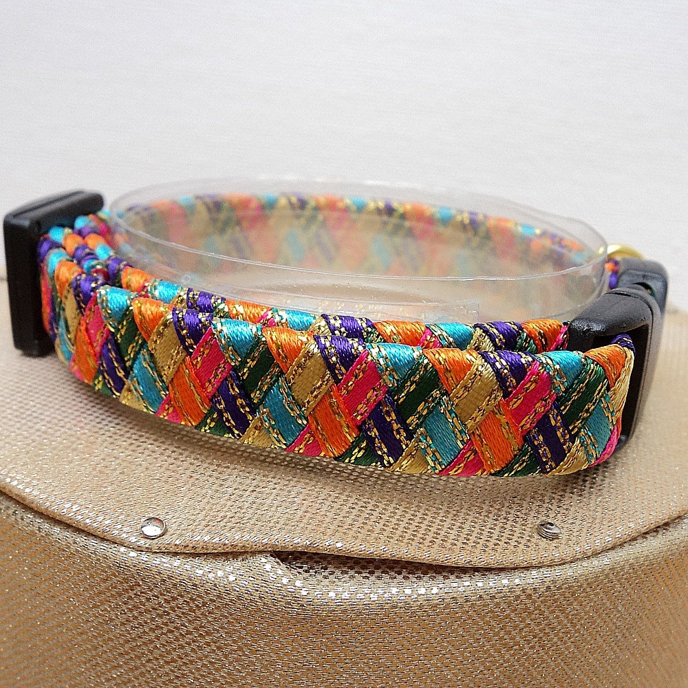 Designer Cat Collars With a Colourful Harlequin Pattern Etsy