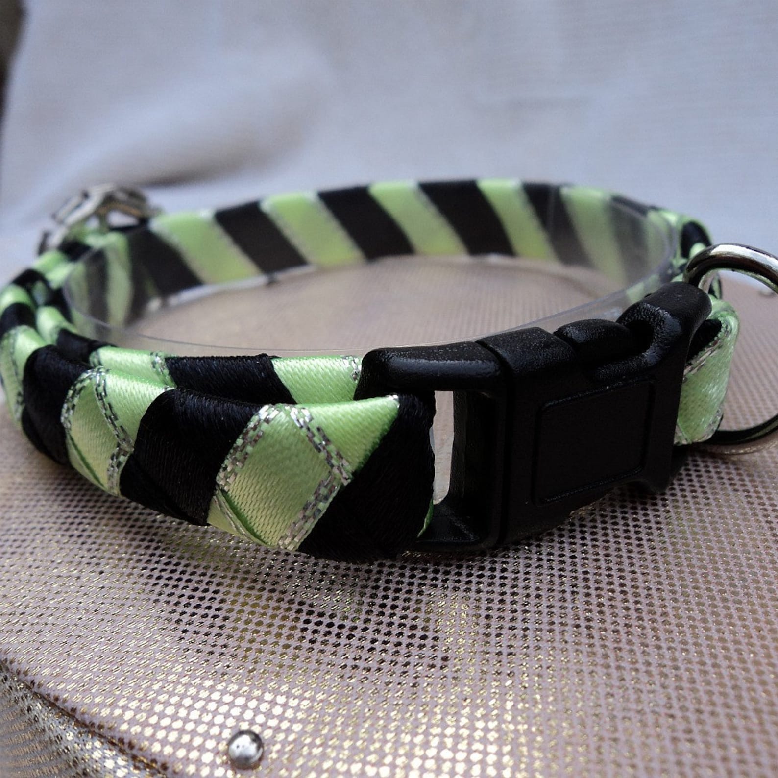 Black and Green Designer Cat Collar Etsy