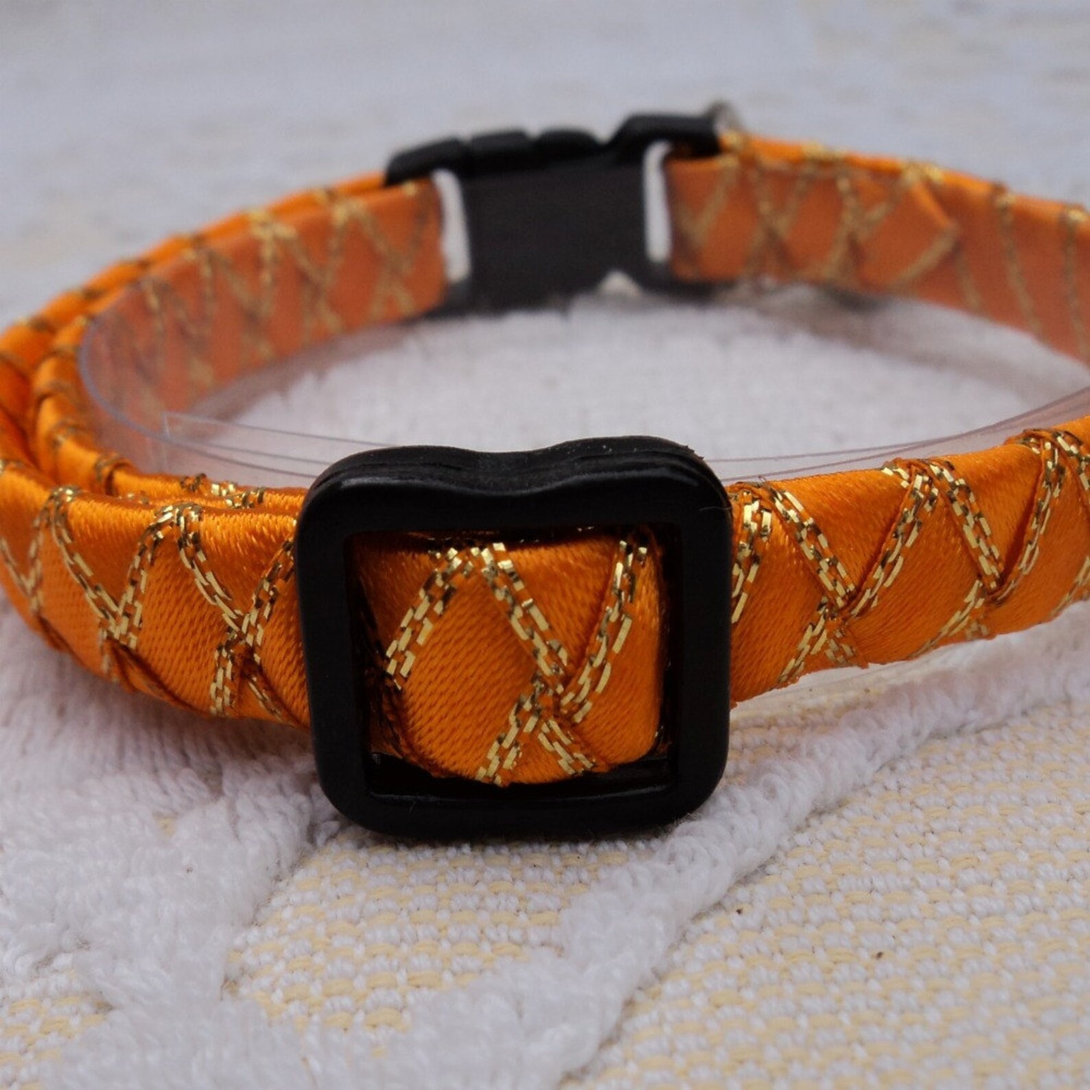 Sparkly Tangerine Orange Breakaway Cat Collar Etsy