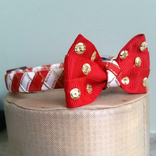 Houndstooth Mini Dog Collar Dog Bow Tie Collar. Etsy