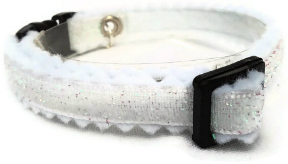 White Cat Collar Breakaway Style With Kitty Charm Etsy