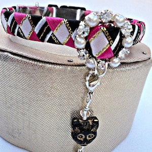 Cat Collar Breakaway Pink Tartan Effect