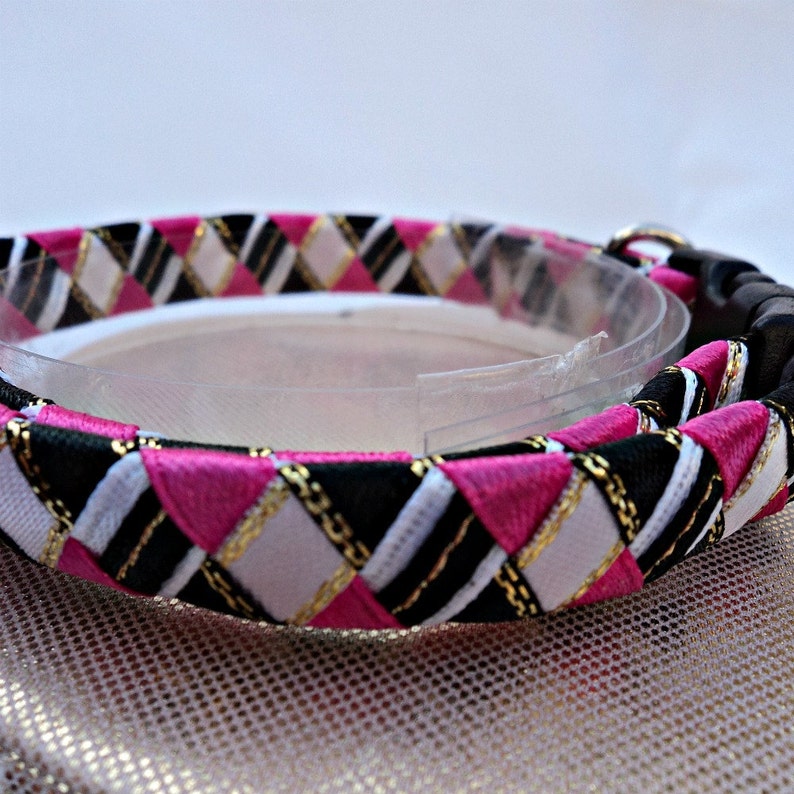 Cat Collar Breakaway Pink Tartan Effect Etsy