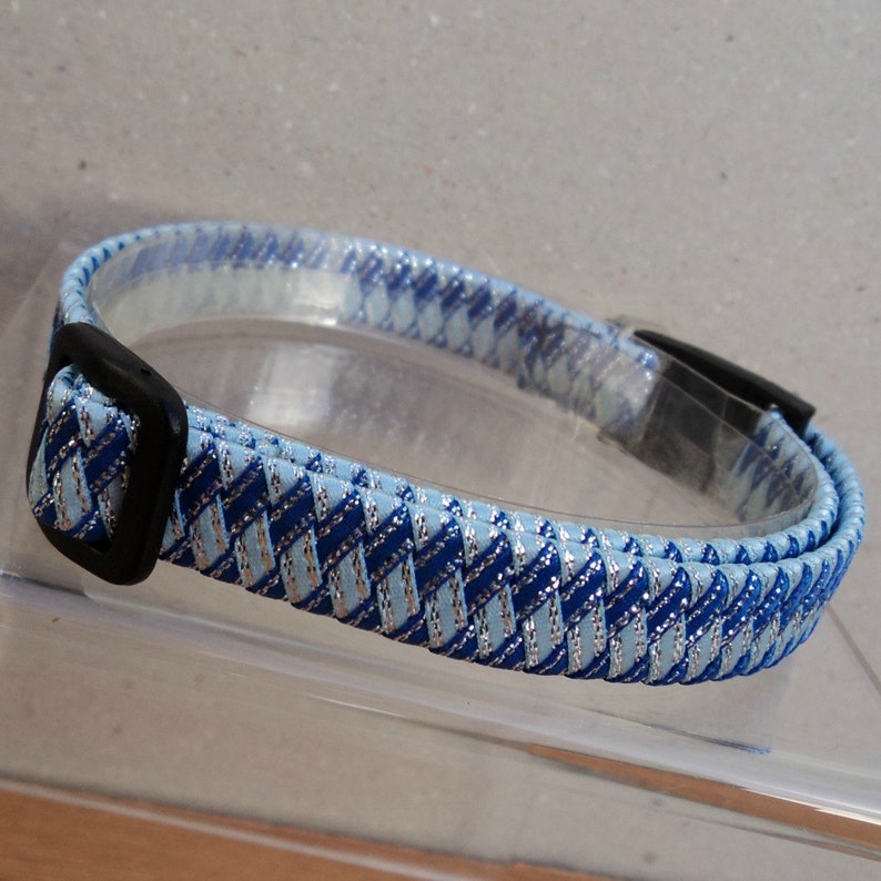 Wide Cat Collar for Large Cat in Blue Diamond Braided Ribbon Etsy