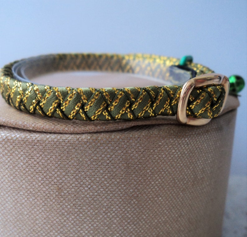 Kitten Collar Green with hints of Gold image 4