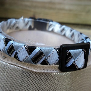 Black and Grey Breakaway Cat Collar Tartan Effect image 3