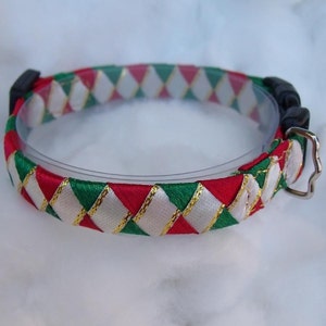 Christmas breakaway cat collar Red and Green image 3