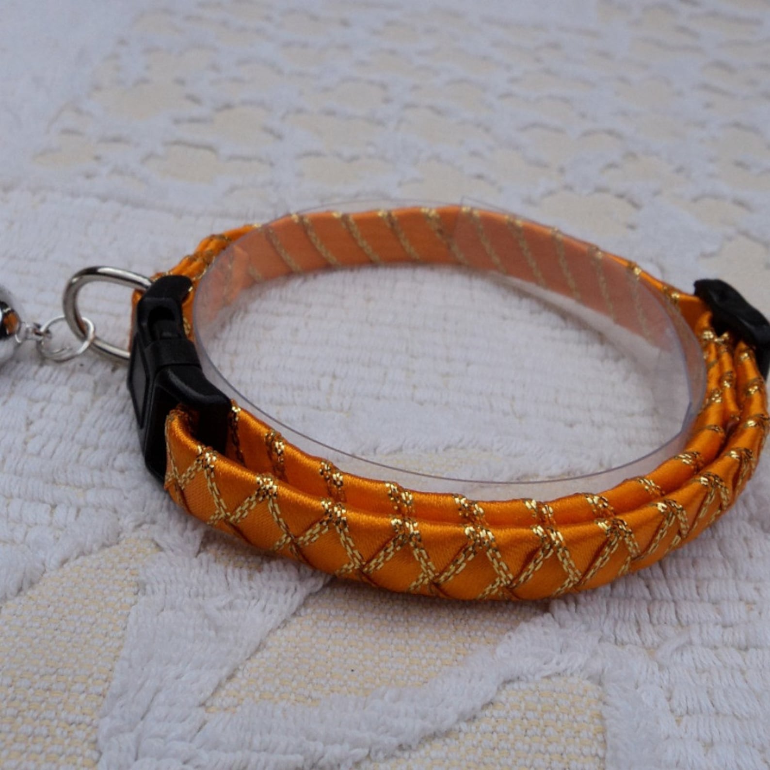 Sparkly Tangerine Orange Breakaway Cat Collar Etsy