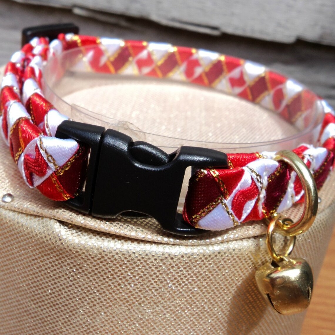 Cat Collar Designer Breakaway Red and White Etsy