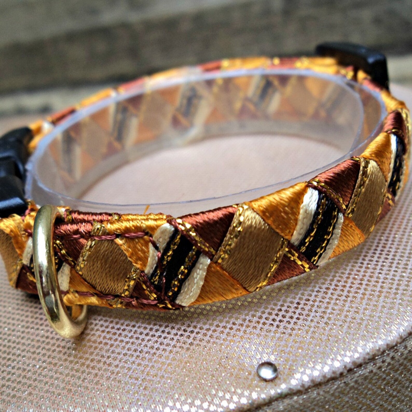 Small Cat Collar / Kitten Collar in Autumn Fall Shades Etsy