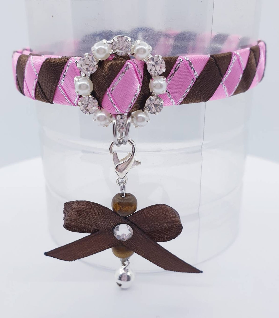 Designer Cat Collar Breakaway Style Hot Pink and Chocolate Etsy