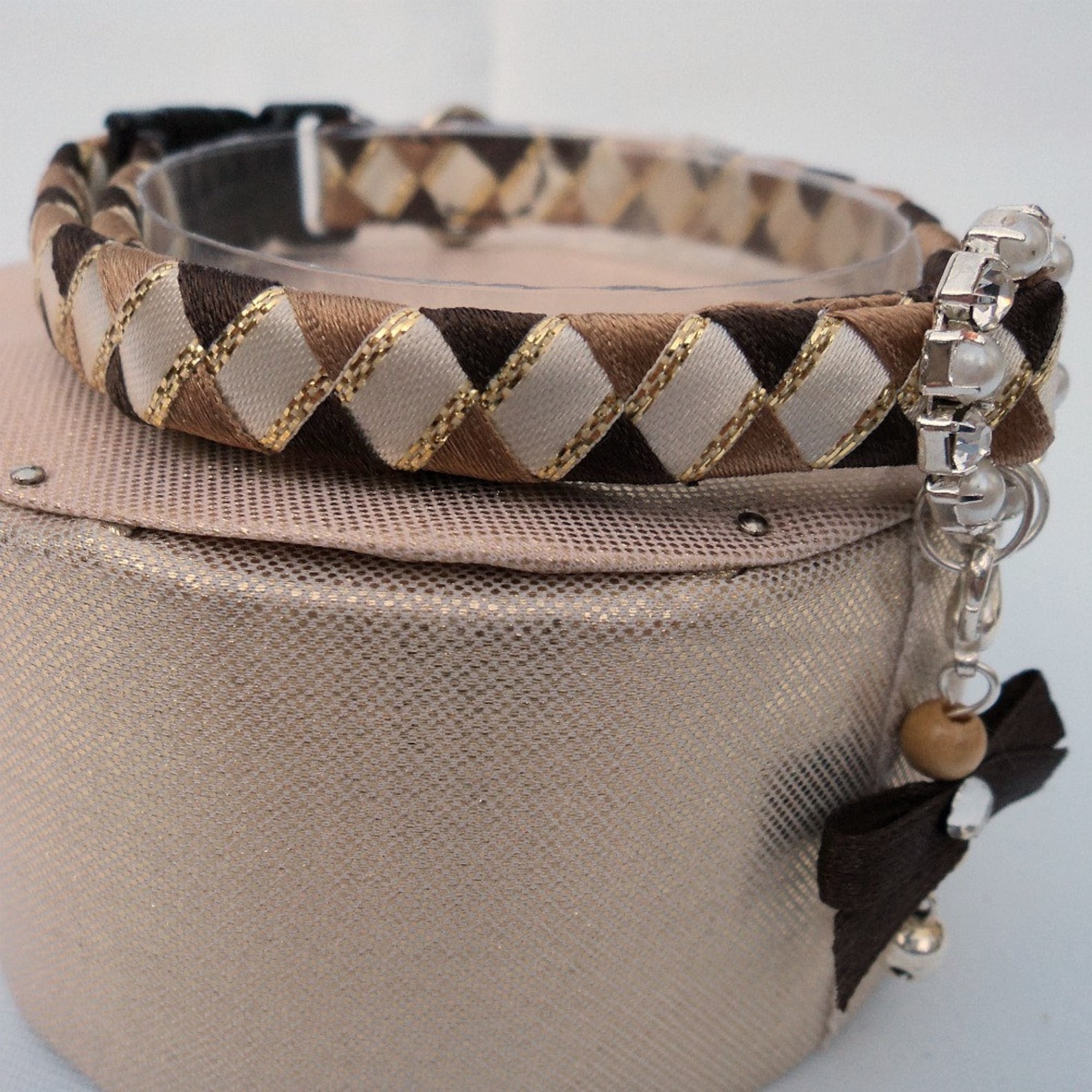 Designer Cat Collar Breakaway Brown Etsy