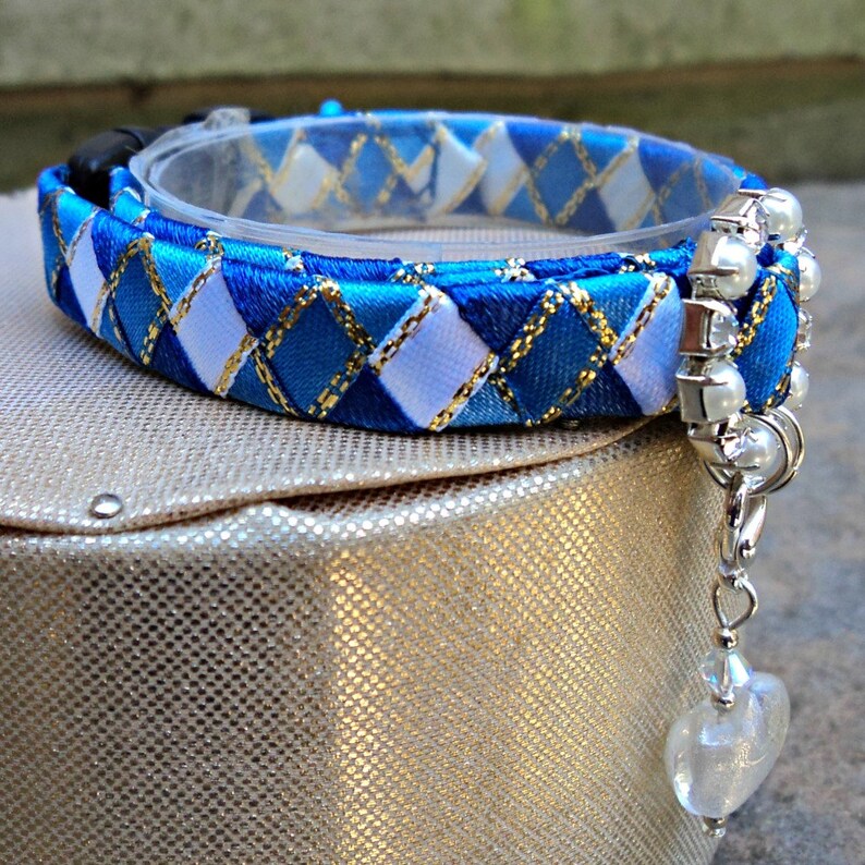 Kitten Collar Breakaway Style in Blue Tones Etsy