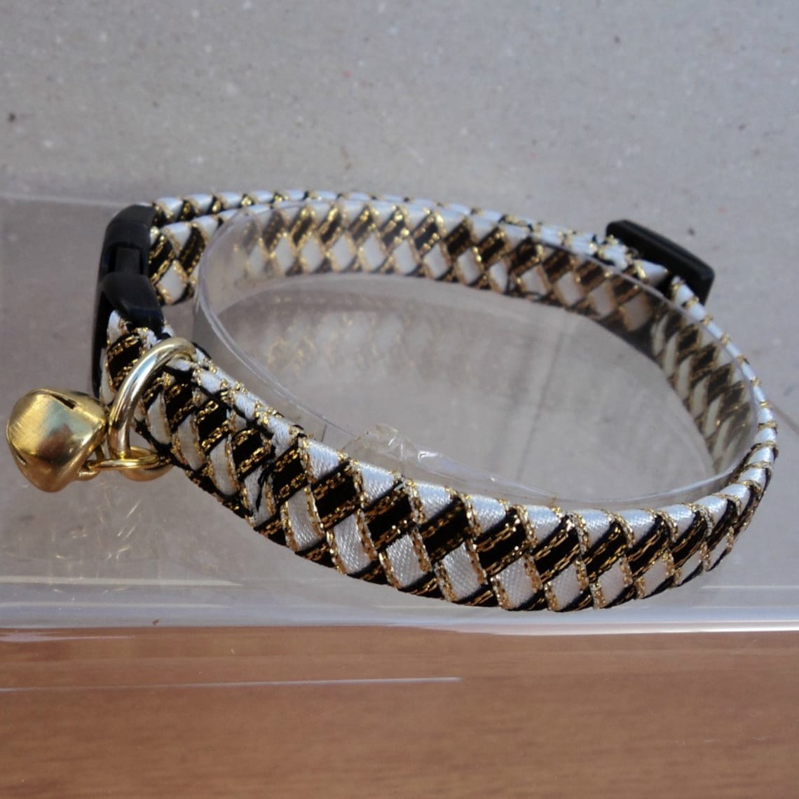Cat Collar Breakaway in White Black and Gold Etsy