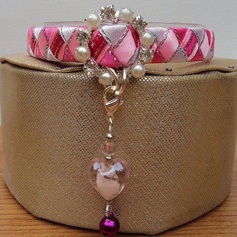 Pink Cat Collar Designer Breakaway Style With Diamante Buckle Etsy