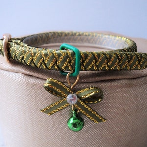 Kitten Collar Green with hints of Gold image 1