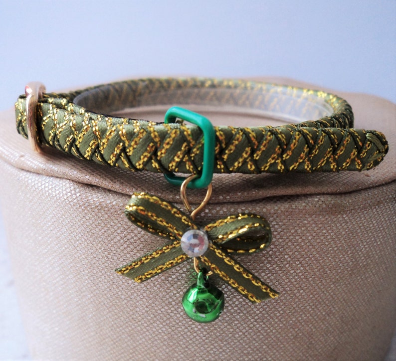 Kitten Collar Green with hints of Gold image 1