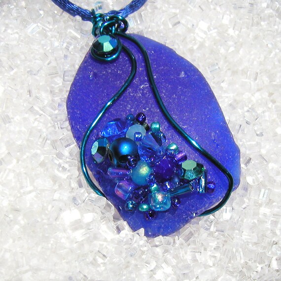 Items similar to Sea Glass Necklace ... ocean waves on Etsy
