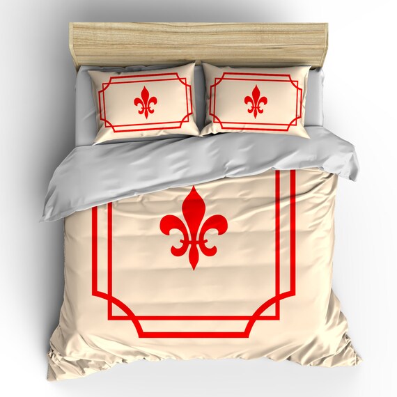 Simplicity Mitre Corner Fleur De Lis Bedding Twin Queen Or Etsy