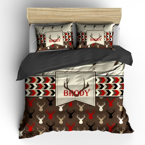 Custom Personalized Deer Head and Antler REVERSIBLE Lumberjack Etsy