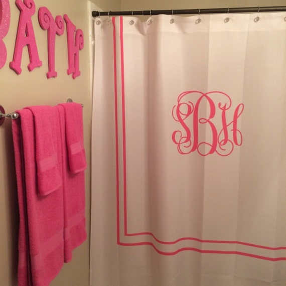 monogram shower curtain amazon