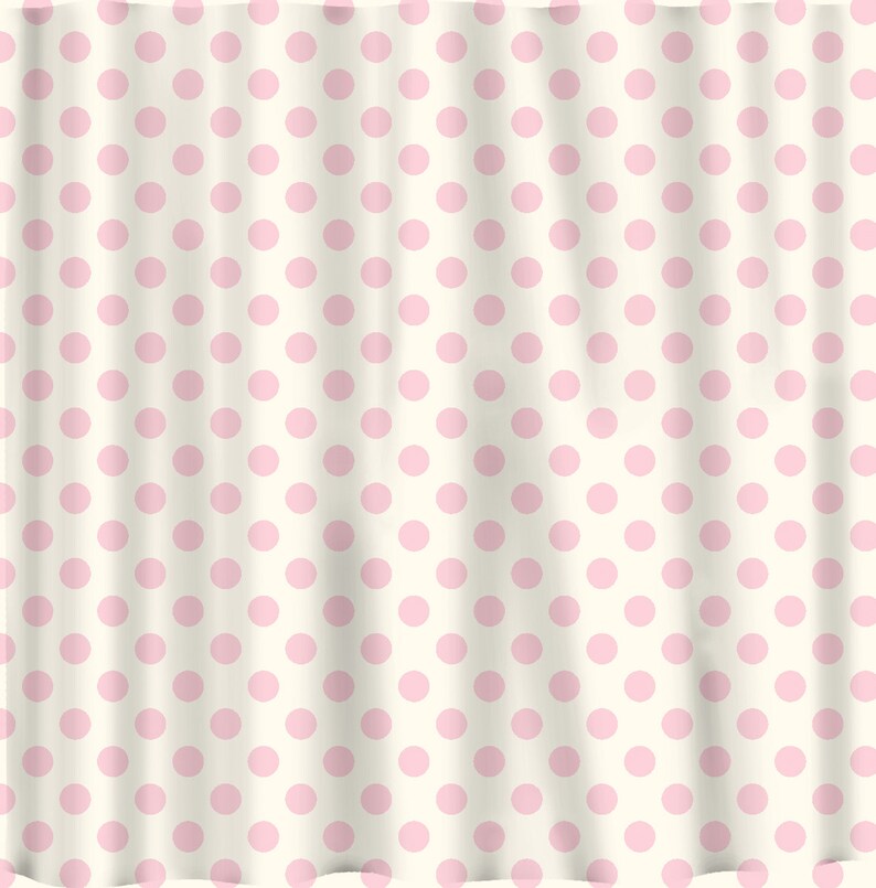 Personalized Polka Dot Shower Curtain Any color with White Etsy