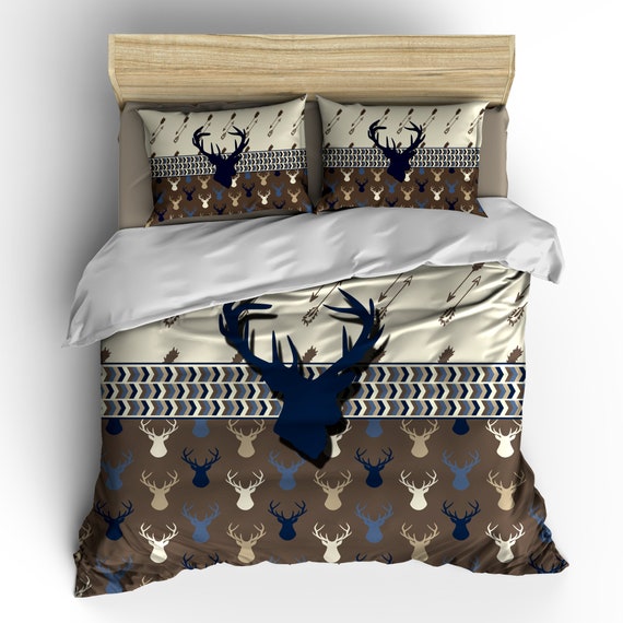 Custom Personalized Deer Head & Antler Bedding Set Available Etsy