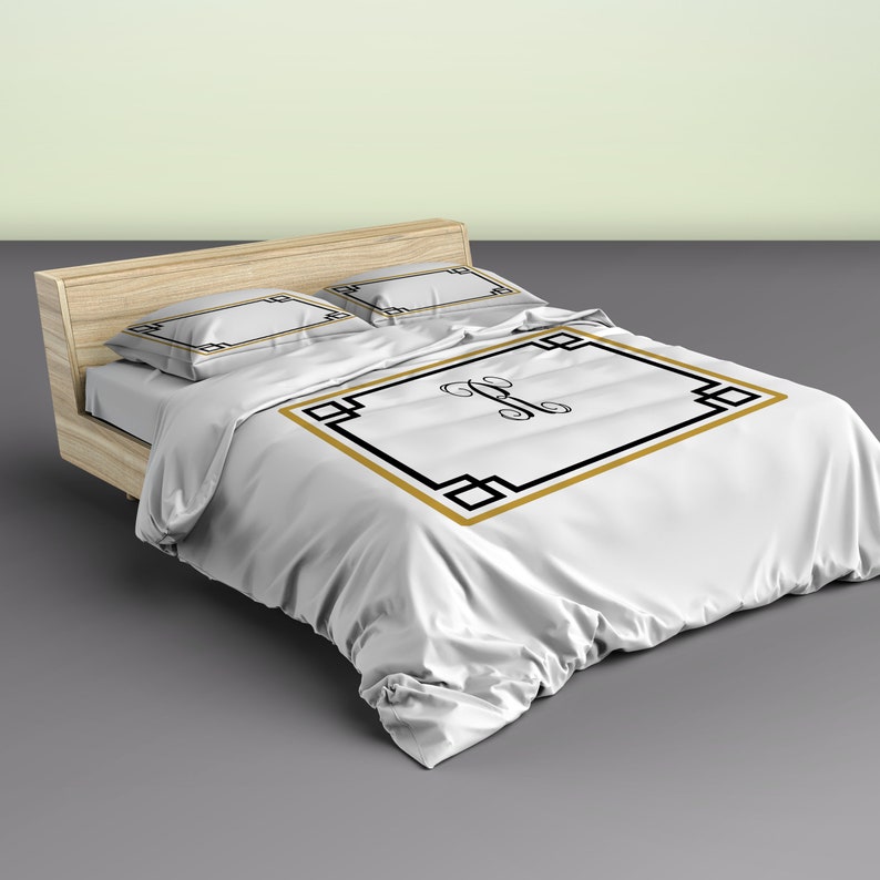 Simplicity Inverted Greek Key With Frame Duvet Shams Your Etsy