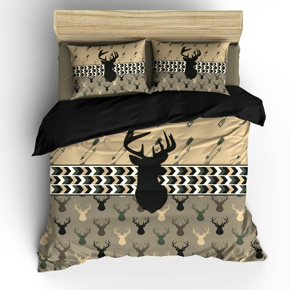 Custom Personalized Camo Colors Deer Head Antler Bedding Set Etsy