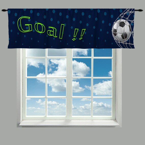 Custom Window Curtain Soccer Goal Valances Or Curtains Etsy