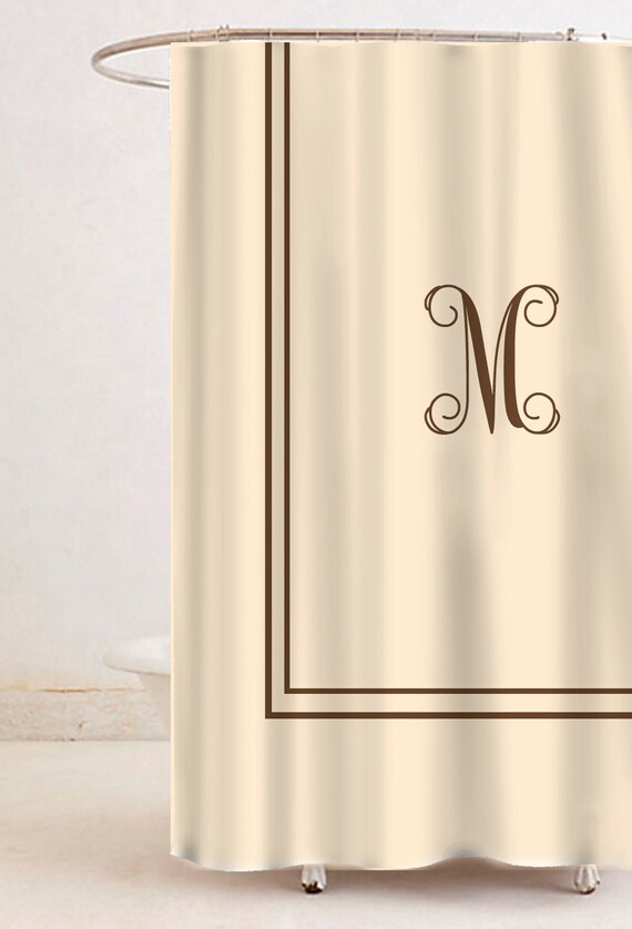 Custom Shower Curtain simplicity With Monogram in Your Colors Etsy