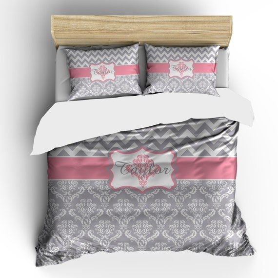 Custom Personalized Chevron And Damask Duvet Cover Or Etsy