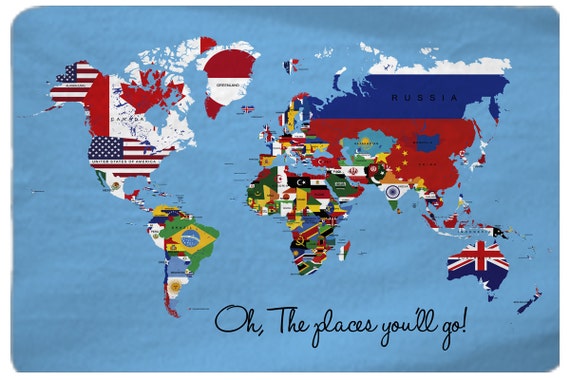 Items Similar To World Map Rug With Country Names Custom