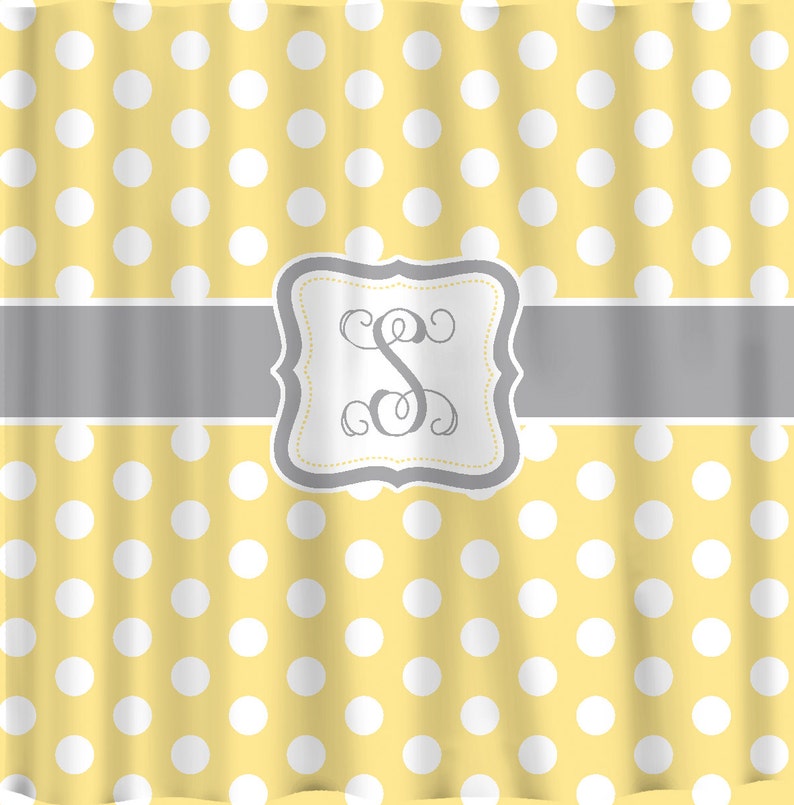 Personalized Polka Dot Shower Curtain Any color with White Etsy