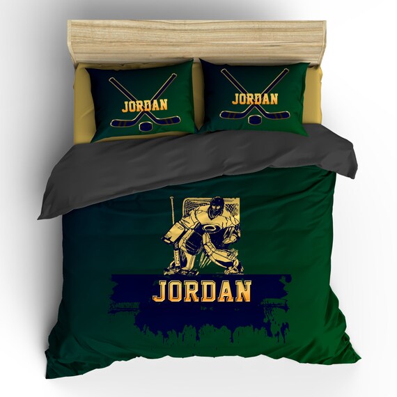 Hockey Goalie Custom Personalized Duvet Or Comforter Hunter Etsy