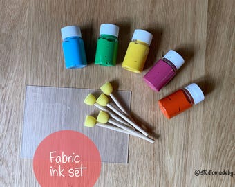 Juego de 3/5 tintas textiles para estampar ropa