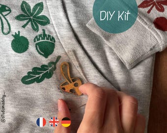 Kit de impresión de ropa: recicla tu ropa con sellos inspirados en la naturaleza